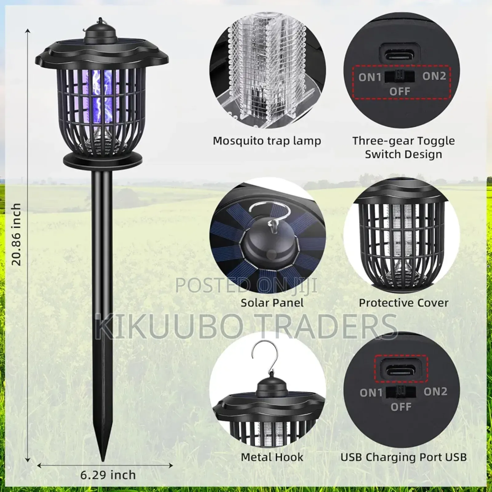 Solar Bug Zapper Outdoor Waterproof