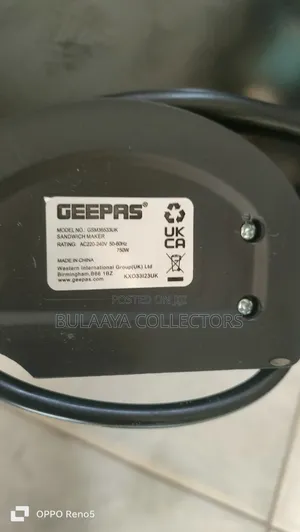 Uk Used Geepas 2-Slice Sandwich Maker.