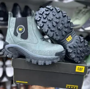 Men’S Grey Cat Casual Outdoor Chelsea Style Ankle Boots