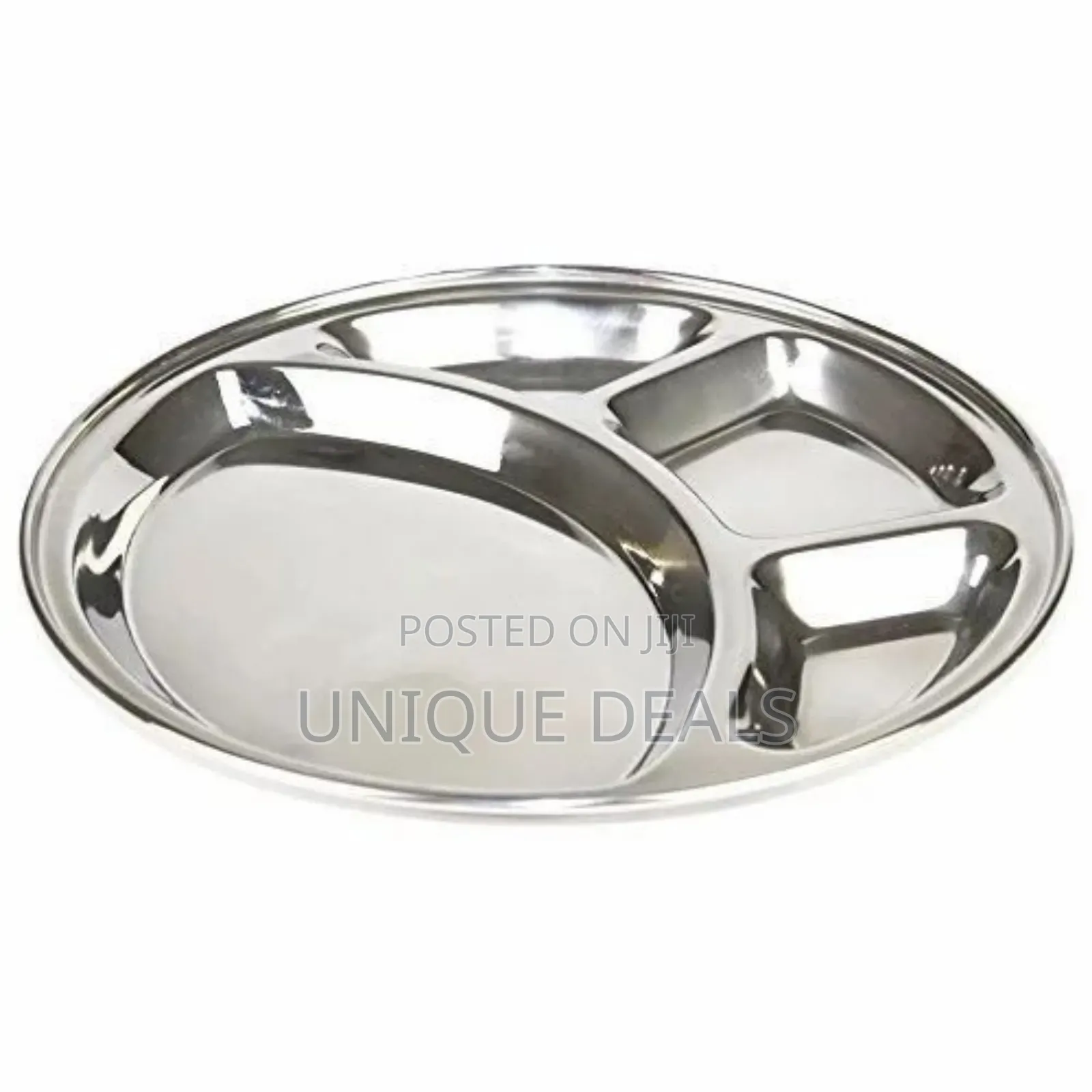 Stainless Steel Round Compartment Plate