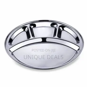 Stainless Steel Round Compartment Plate
