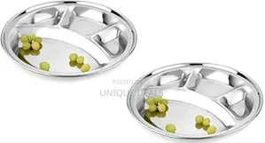 Stainless Steel Round Compartment Plate