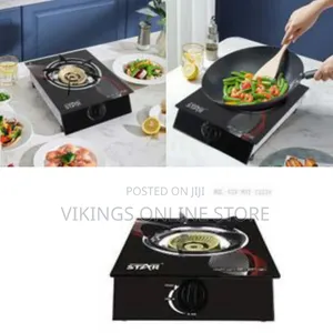 Glass Single Burner Gas Stove Cooker- Black