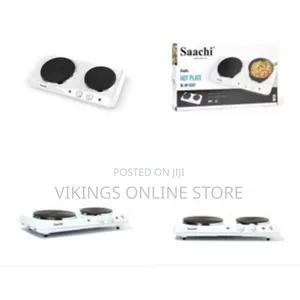 Saachi 2 Burner Hot Plate Cooker With Adjustable Thermostat, White
