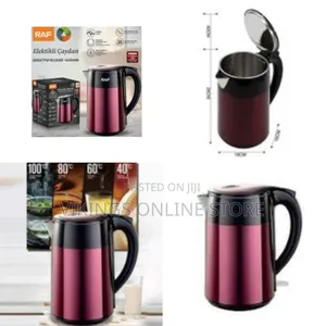 Raf 2l Electric Stainless Steel Cordless Kettle Double Layer Tea