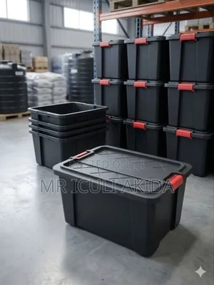 180l Industrial Tote Rugged Plastic Storage Box Bins Fr Heavy-Duty Use