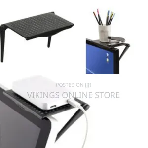 Adjustable Sreen Shelf for Flat T.V and Laptops-Black