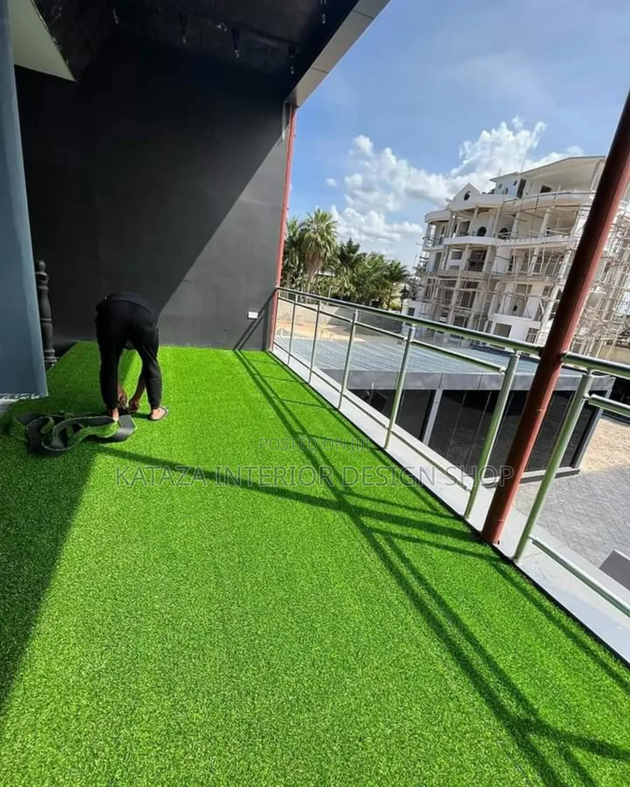 Fancy Short Balcony Grass Carpet