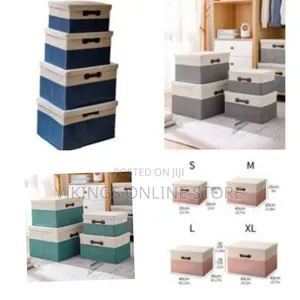 4 Pack Decorative Foldable Clothes Storage Boxes Toy Containers