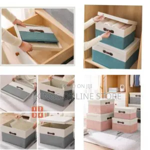4 Pack Decorative Foldable Clothes Storage Boxes Toy Containers