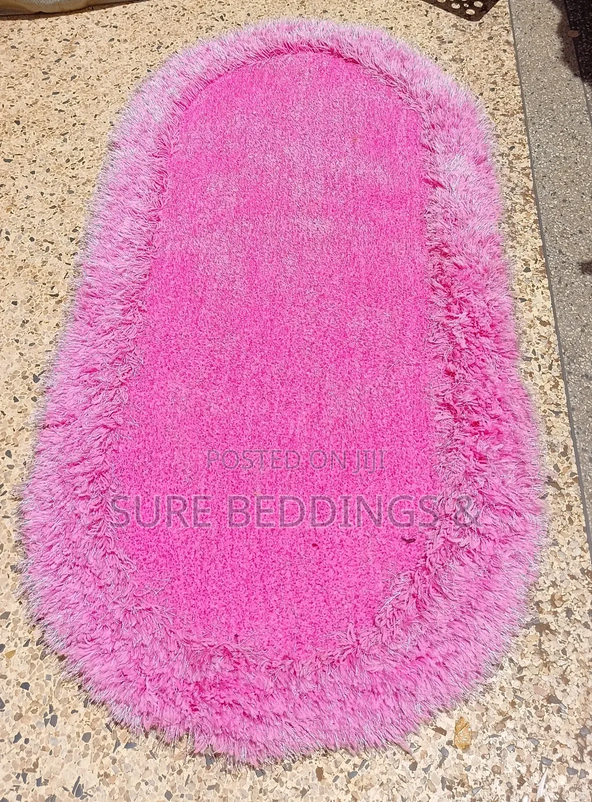 Pink Oval Bedside Rug