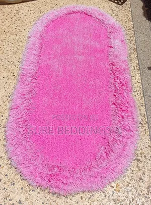 Pink Oval Bedside Rug