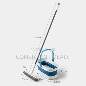 Sponge Mop With Foldable Bucket and Squeeze