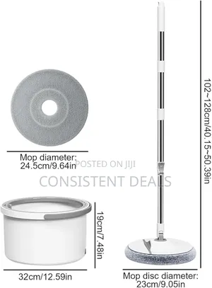 Mop and Bucket Set - Foldable Cleaning Mop With Round Bucket
