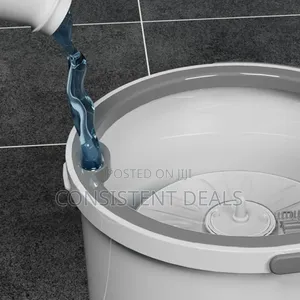 Mop and Bucket Set - Foldable Cleaning Mop With Round Bucket