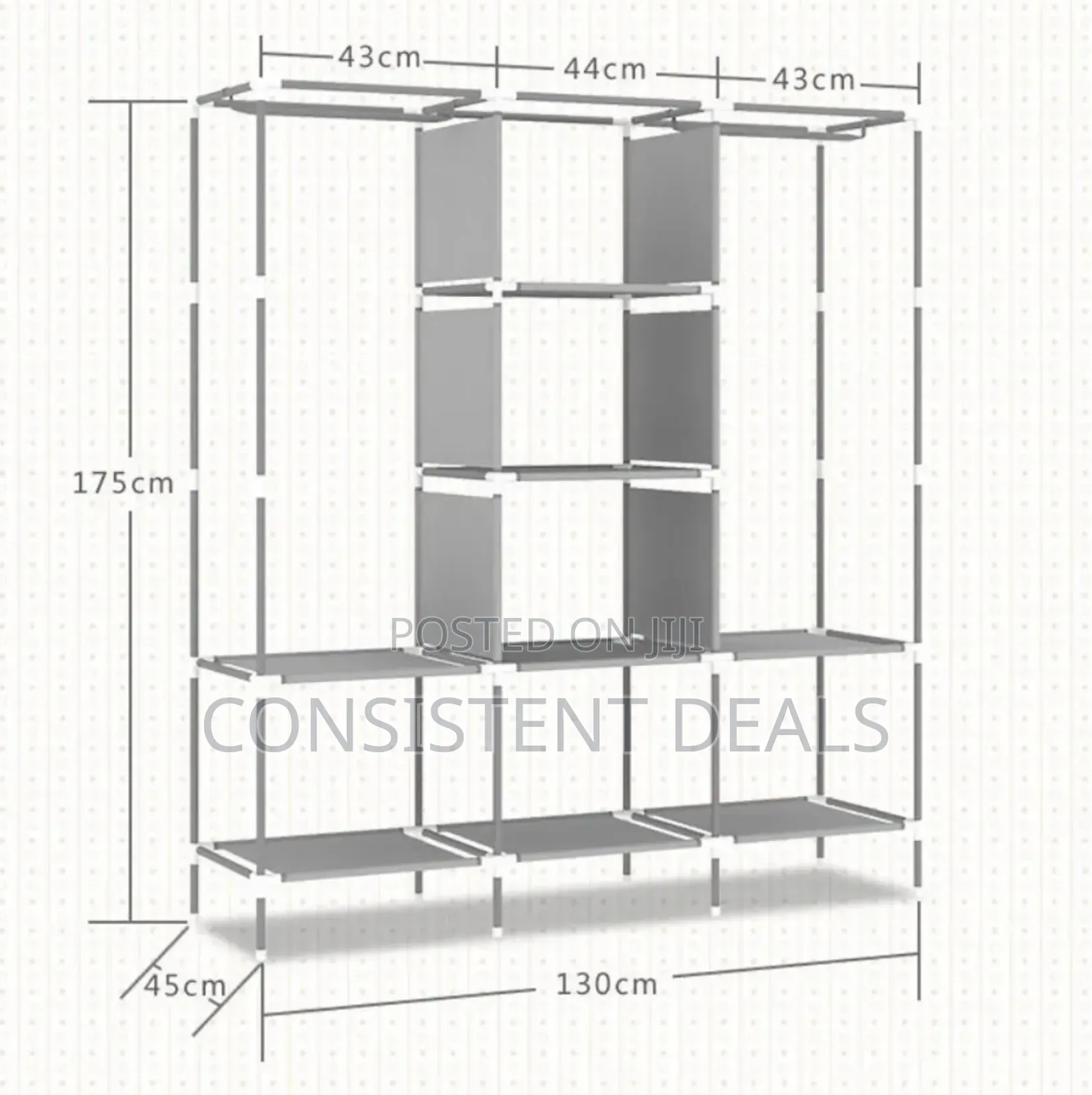 Portable Wardrobe Closet, 47 Inch Clothes Storage Organizer