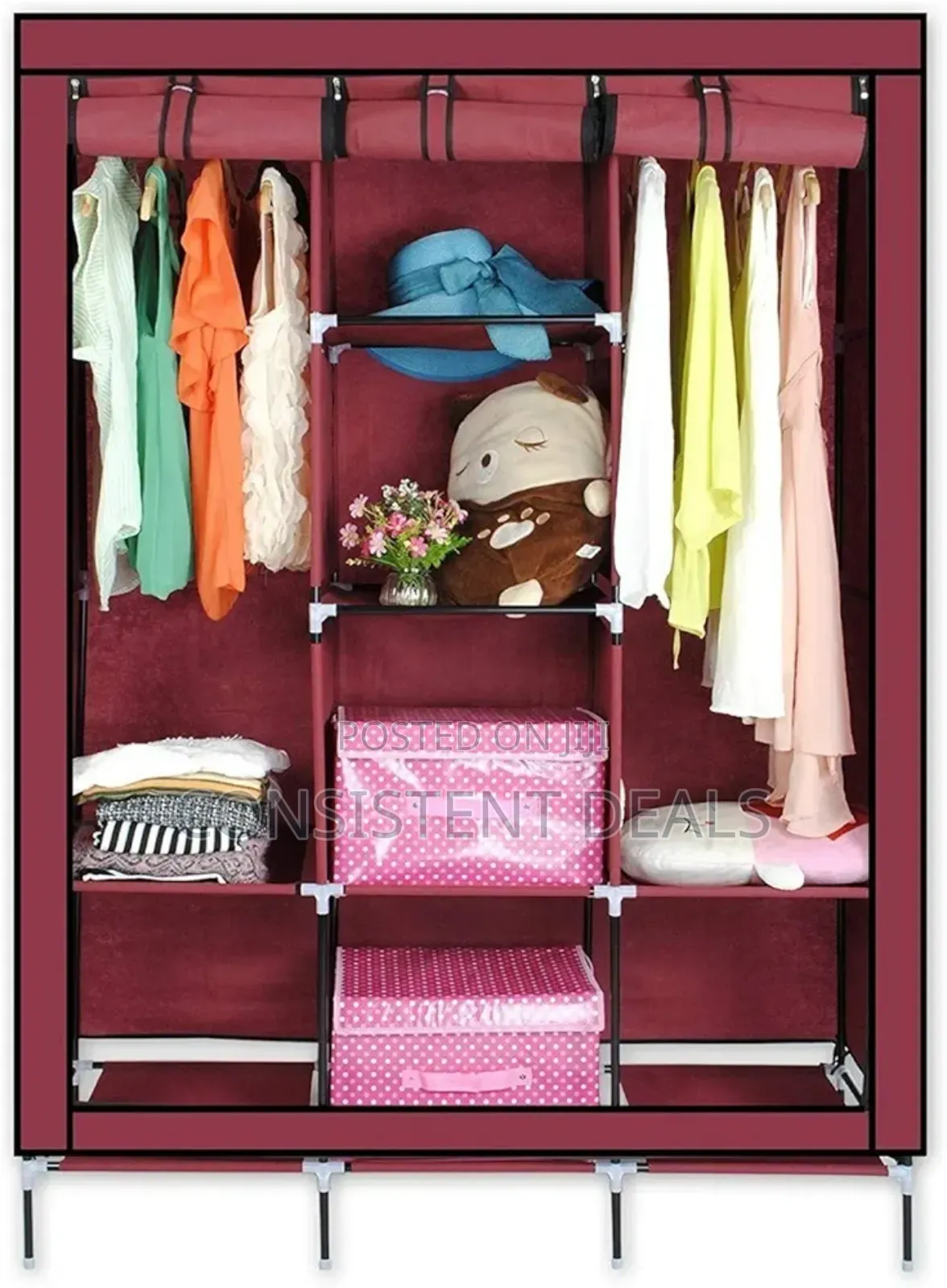 Portable Wardrobe Closet, 47 Inch Clothes Storage Organizer