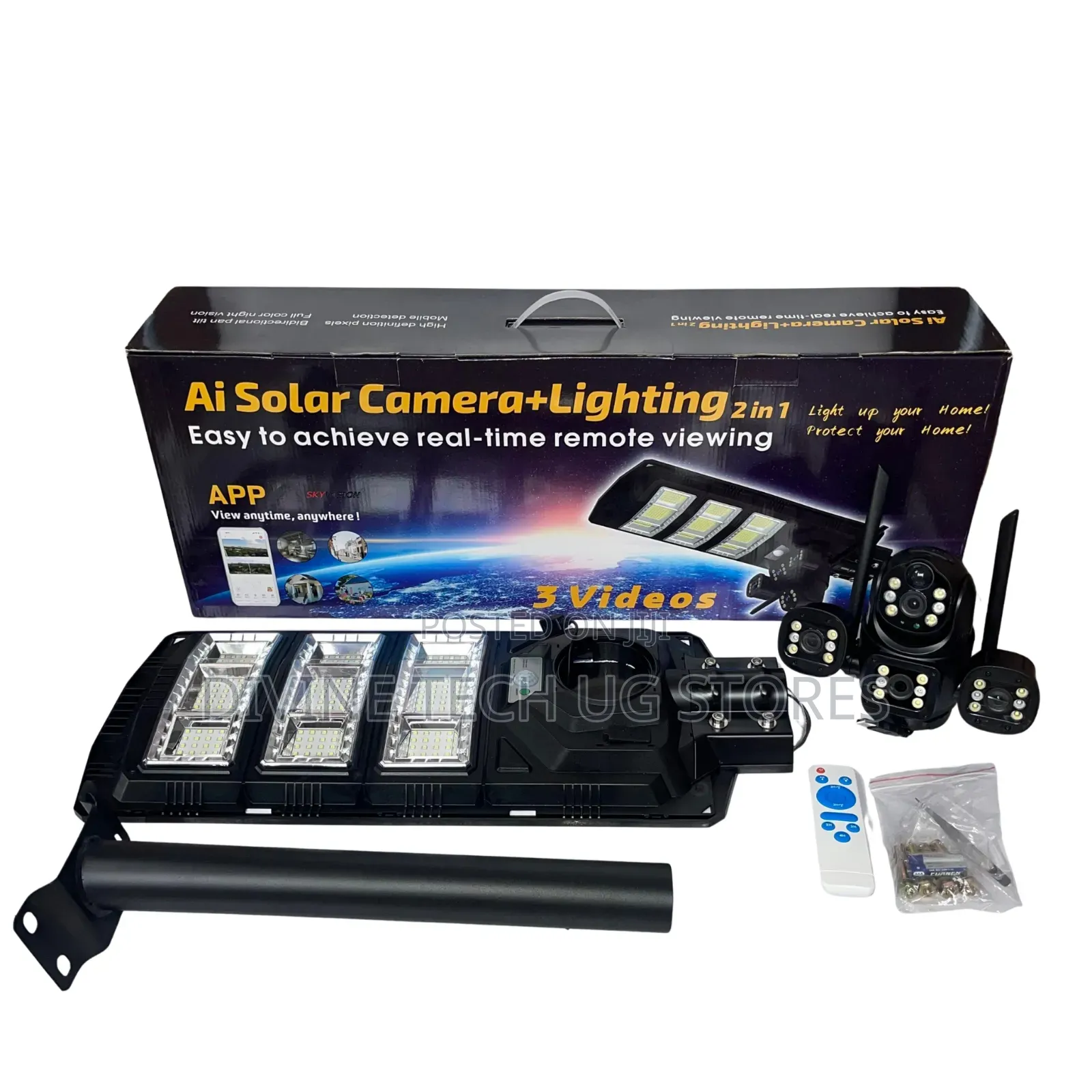 Solar Street Light With 3 Lens 5g Solar Camera - Full Motion Sensor