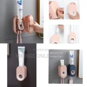 Automatic Toothpaste Squeezer Dispenser Toothbrush Holder Wall Mounted