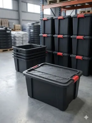 Heavy-Duty Stackable Plastic Tool Storage Box With Secure Lock Clips