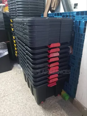 Heavy-Duty Stackable Plastic Tool Storage Box With Secure Lock Clips