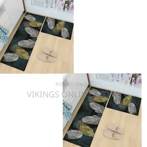 2pcs Non-Slip Bedroom Floor Kitchen Rugs Doormats Carpets- Green