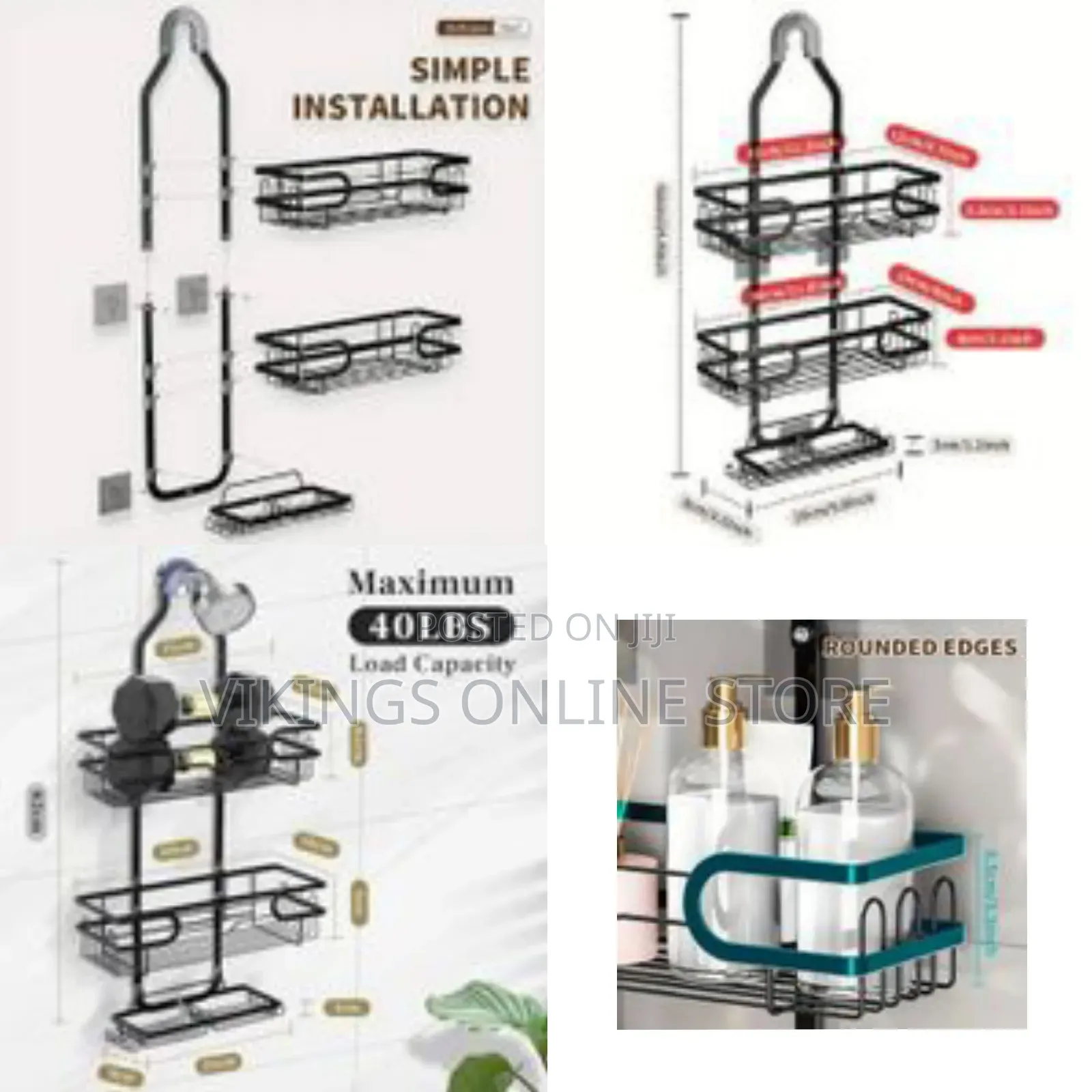3 Tier Over Shower Head Hanging Shower Caddy Easy Installation