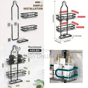 3 Tier Over Shower Head Hanging Shower Caddy Easy Installation