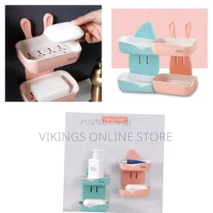 Double Layer Wall Mounted Soap Dish Box for Kitchen Bathroom