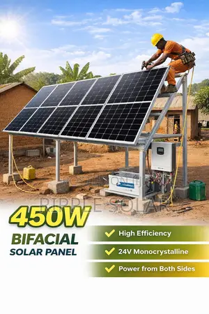 450w Bifacial Solar Panel 24v Mono Black High Efficiency Kampala