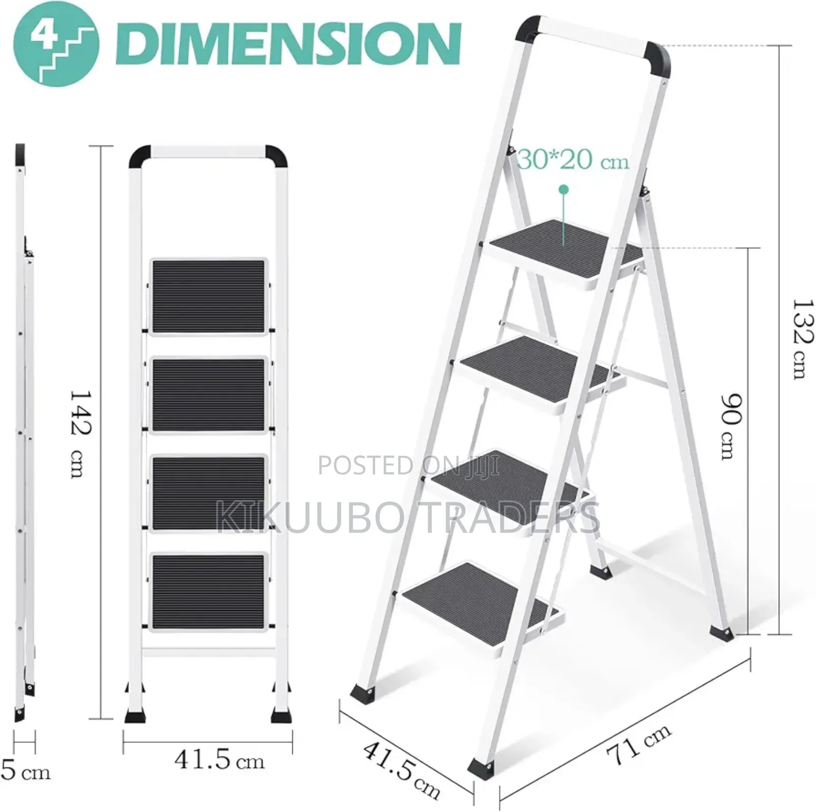 Step Stool 4 Steps, Folding Steps With Handrail, Folding Ladder