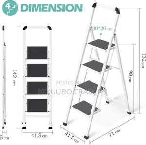 Step Stool 4 Steps, Folding Steps With Handrail, Folding Ladder