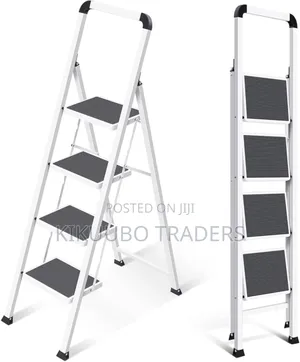 Step Stool 4 Steps, Folding Steps With Handrail, Folding Ladder