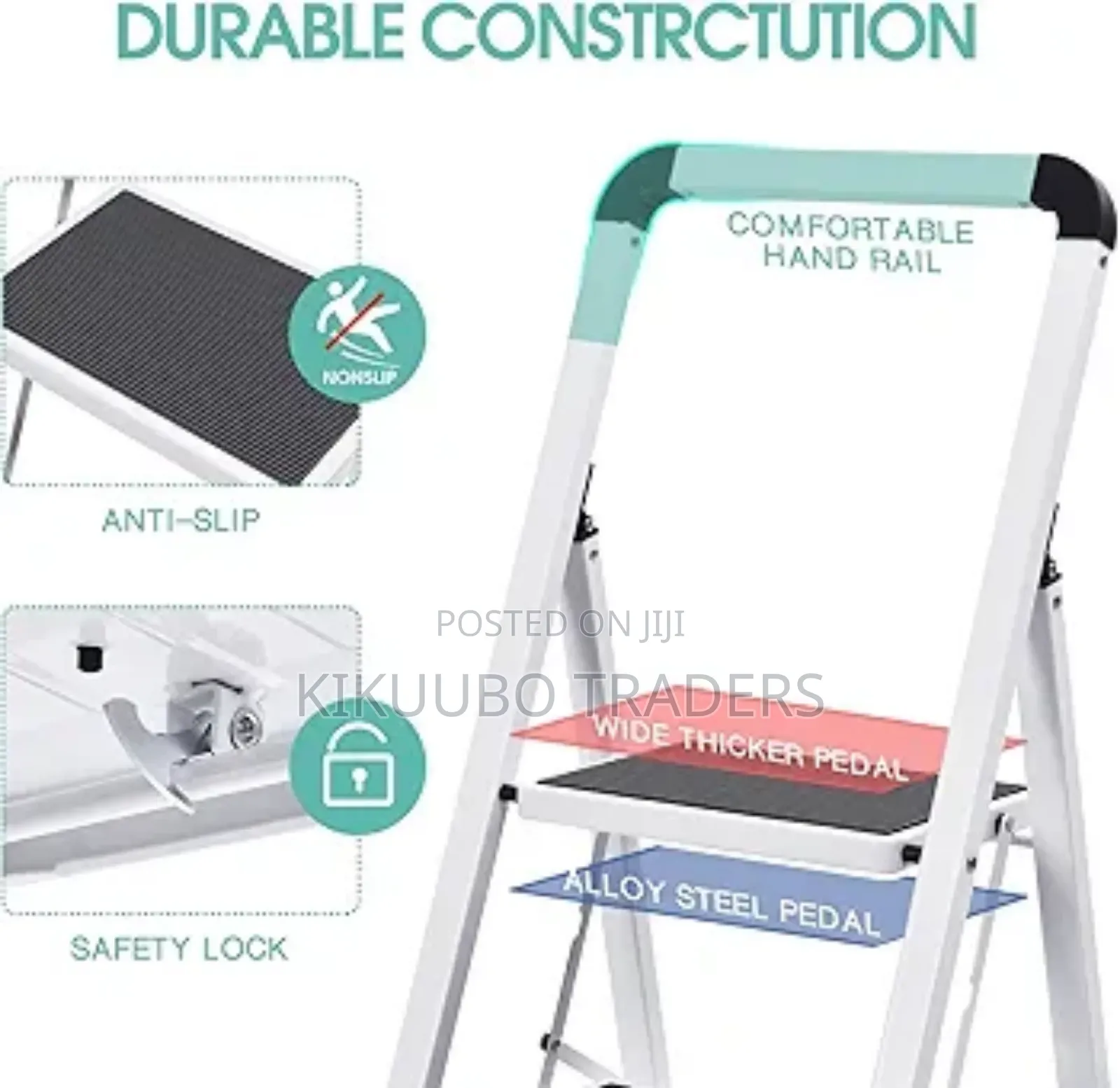 Step Stool 4 Steps, Folding Steps With Handrail, Folding Ladder