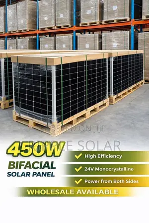 450w Bifacial Solar Panel 24v Mono Black High Efficiency Kampala