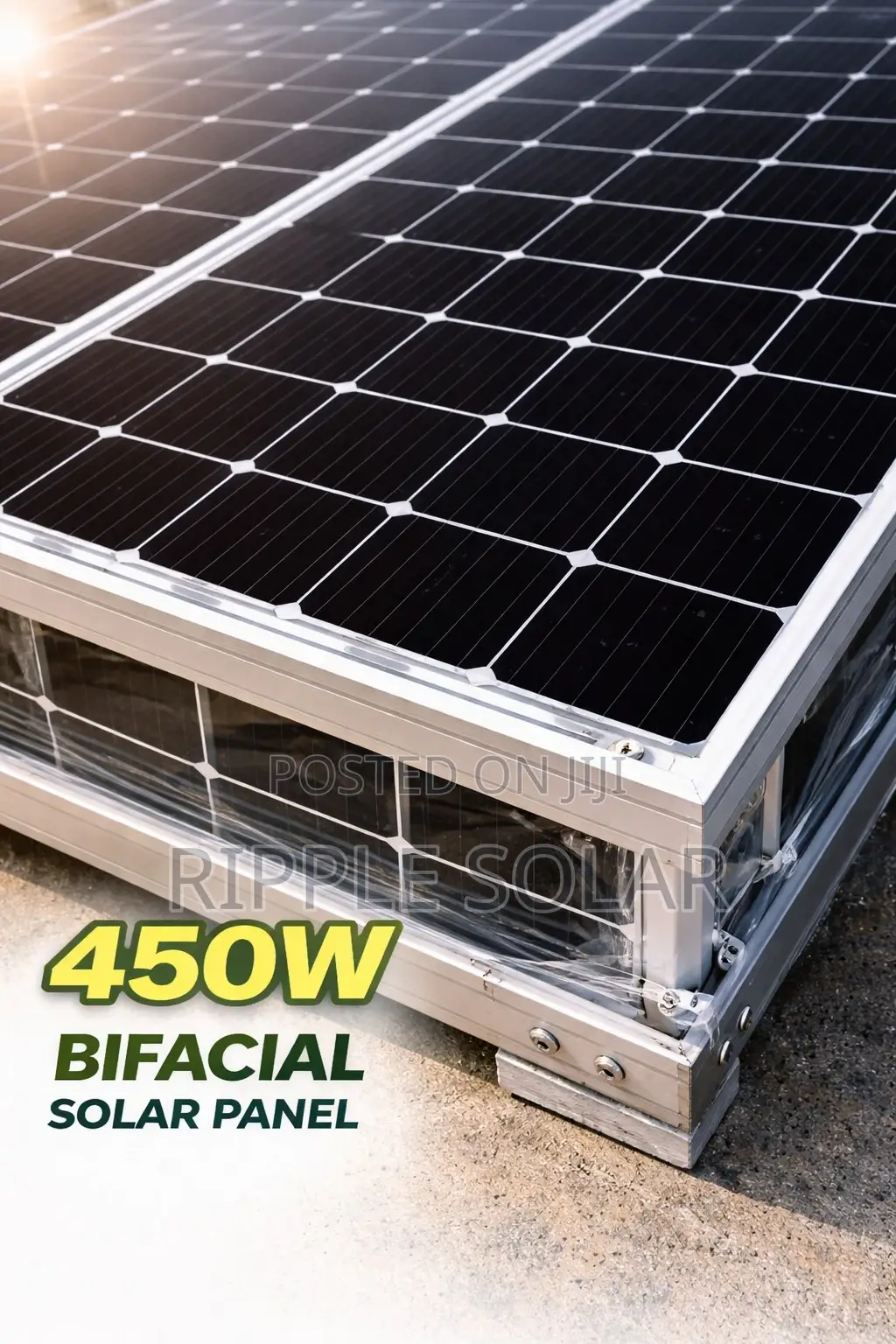 450w Bifacial Solar Panel 24v Mono Black High Efficiency Kampala