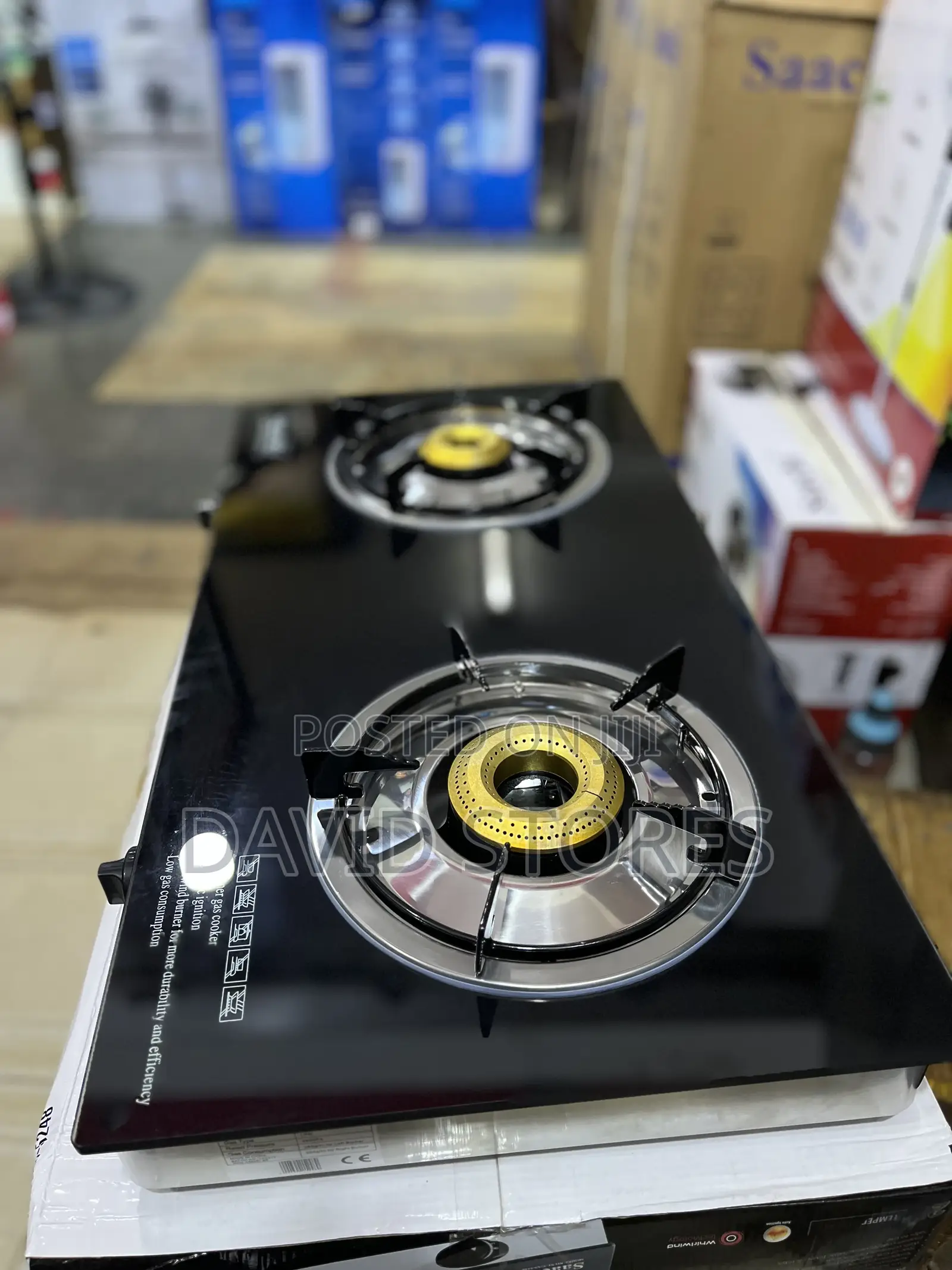 Saachi Tempered Glass Double Gas Stove – Stylish Efficient Cooking