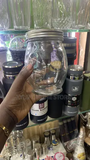 A Clear Glass Storage Jar With a Metal Screw 500ml