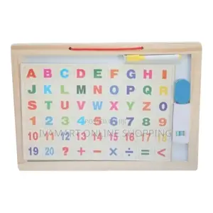 Double Sided Black White Board for Kids With Alphabet and Numbers