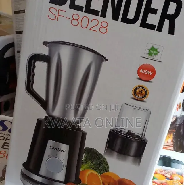 2in1sonifer 400w Food Processor Metallic Jar Blender 1.5l