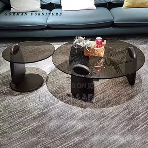 2pcs Glass Top Centre Table