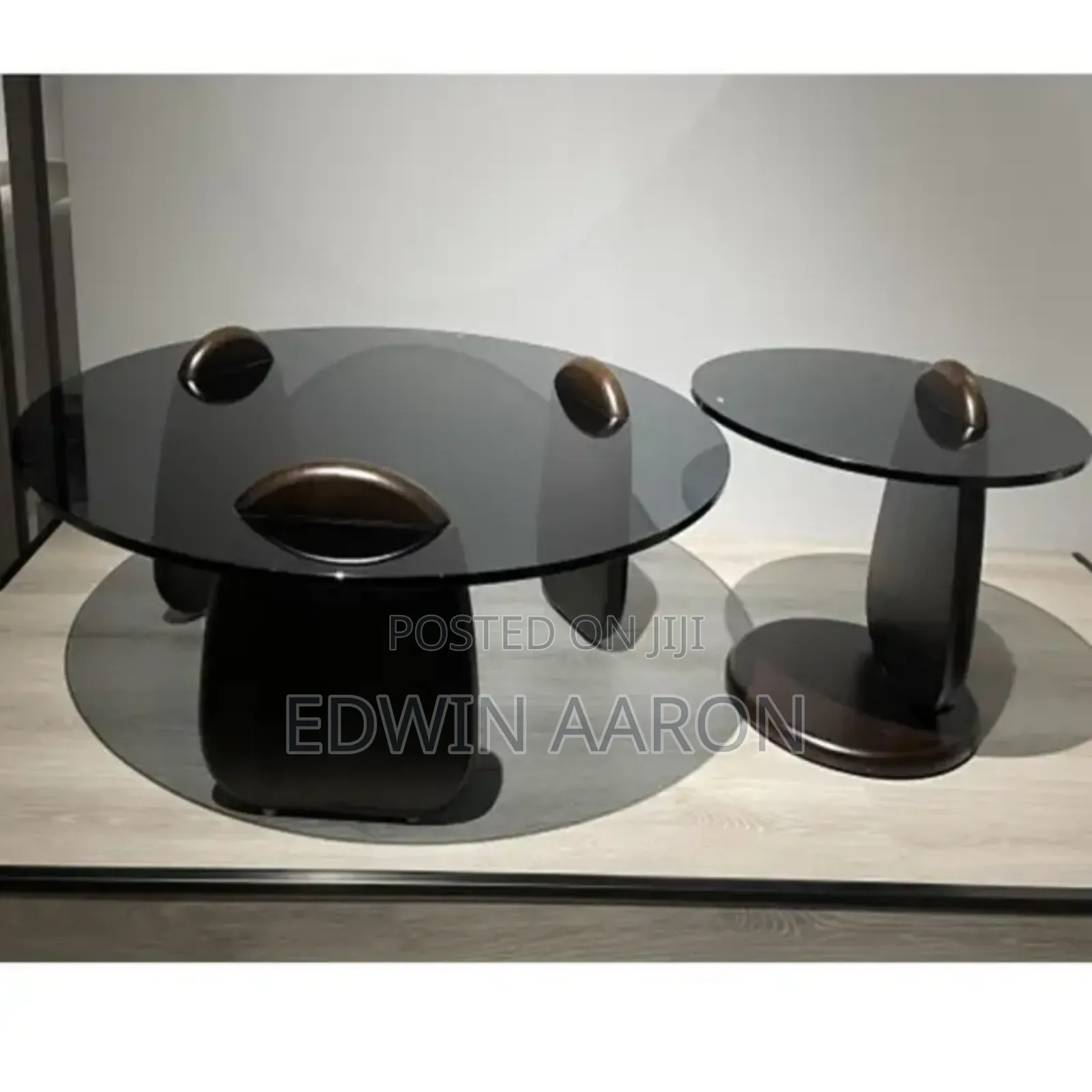 2pcs Glass Top Centre Table