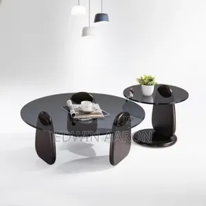 2pcs Glass Top Centre Table