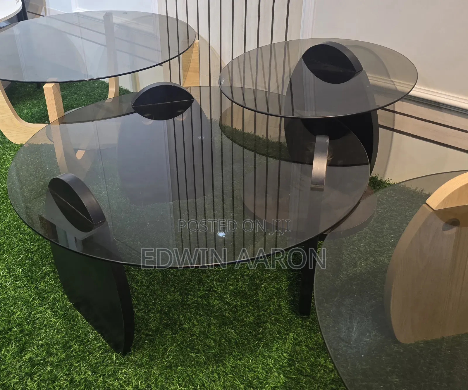 2pcs Glass Top Centre Table