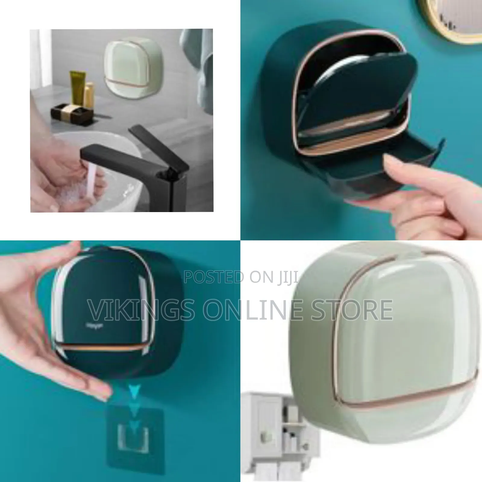 Wall Mounted Soap Bar Dish Hidden Waterproof Box Holder, Smart Drainer