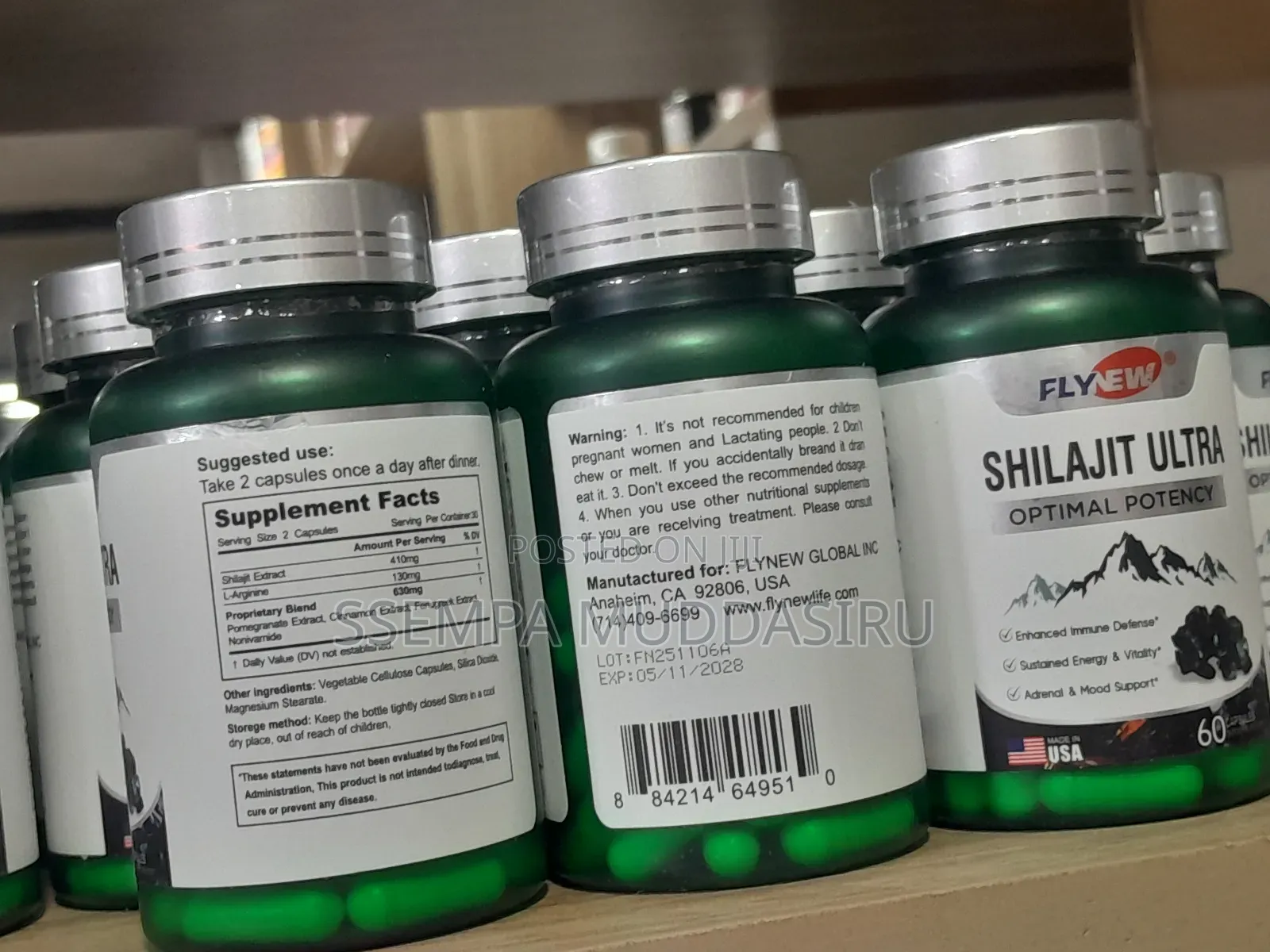 Shilajit Ultra Optimal Potency 60 Capsules By Fly New
