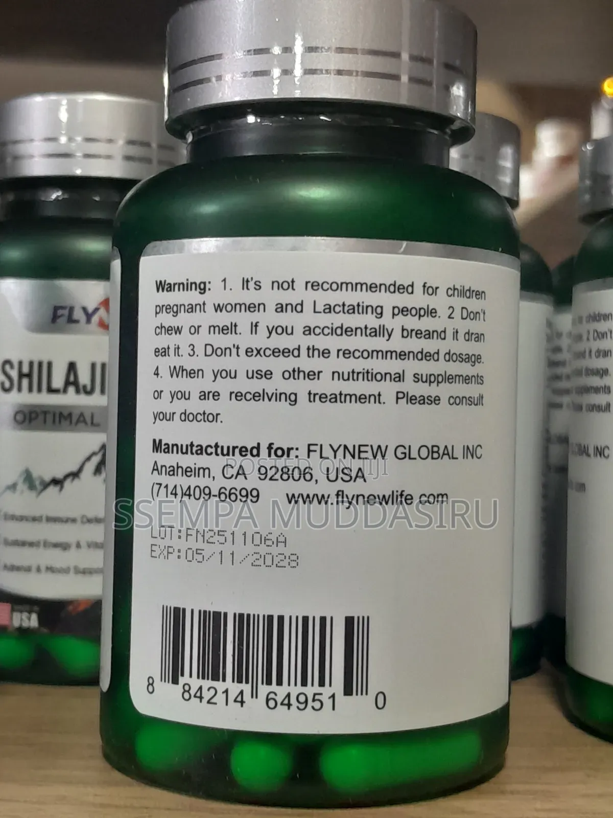 Shilajit Ultra Optimal Potency 60 Capsules By Fly New