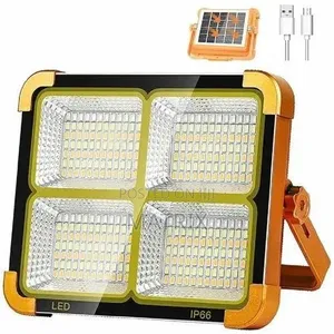 Portable Solar-Powered Led Floodlight With Solar Panel
