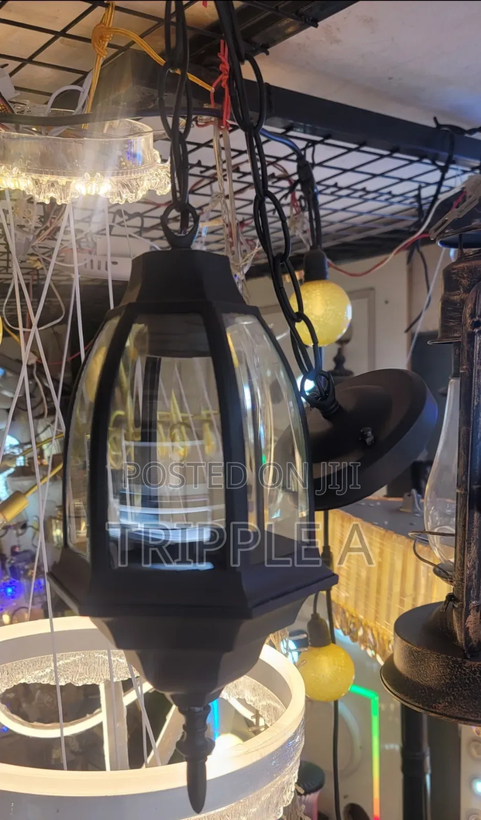 Victorian Black Chain Hanging Lantern