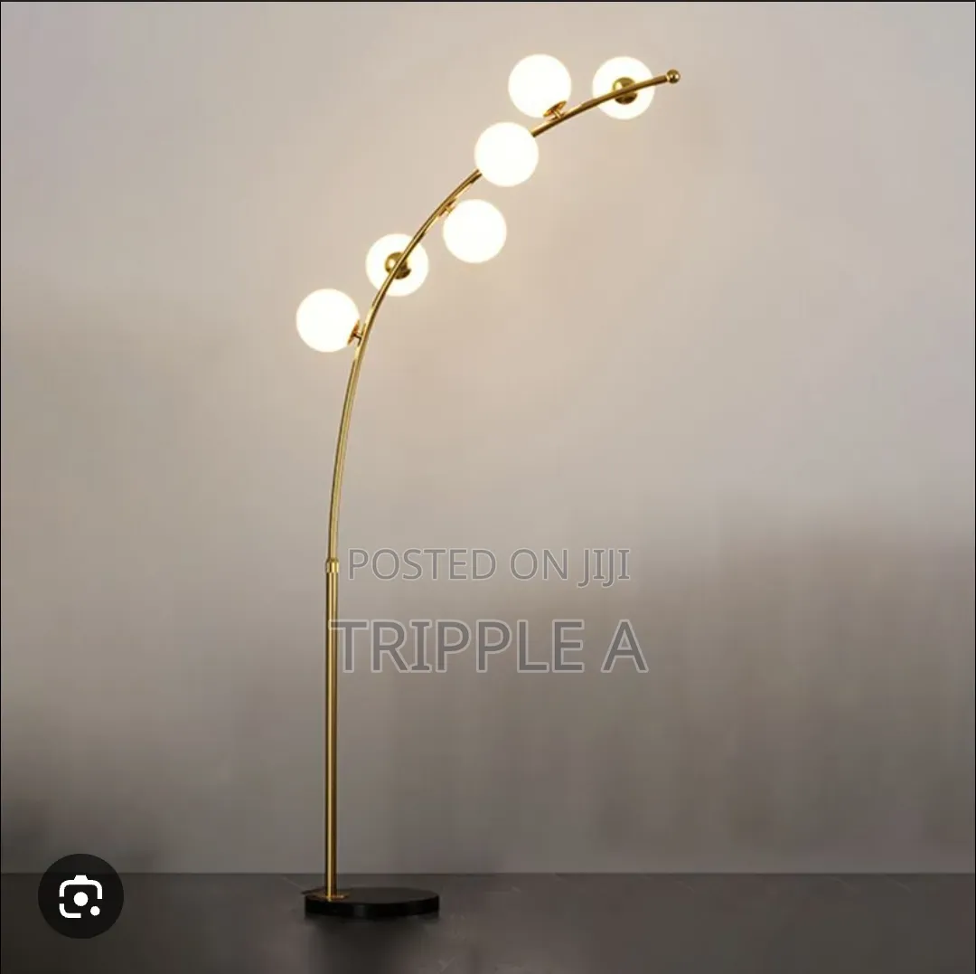 Golden Metal Arched Floor Lamp